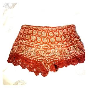 Forever 21 cute red flowy shorts